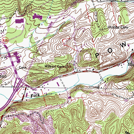 Topographic Map of Wilson Cemetery, VA