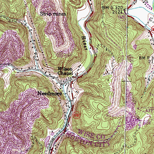 Topographic Map of Wilson Chapel, VA