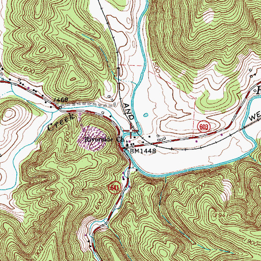 Topographic Map of Wilson Creek, VA