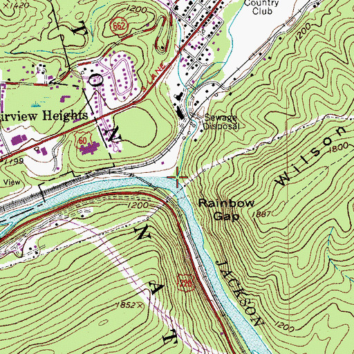 Topographic Map of Wilson Creek, VA