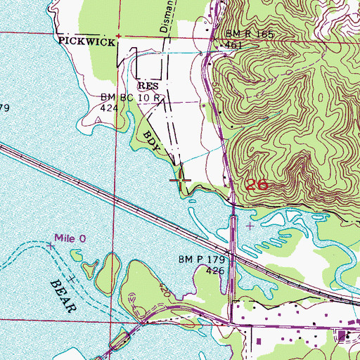 Topographic Map of Buzzard Roost Park, AL