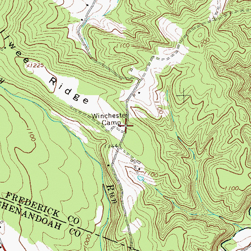 Topographic Map of Winchester Camp, VA