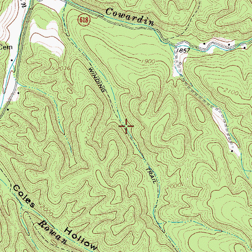 Topographic Map of Winding Trail, VA