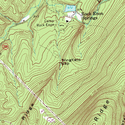 Topographic Map of Wingfield Gap, VA