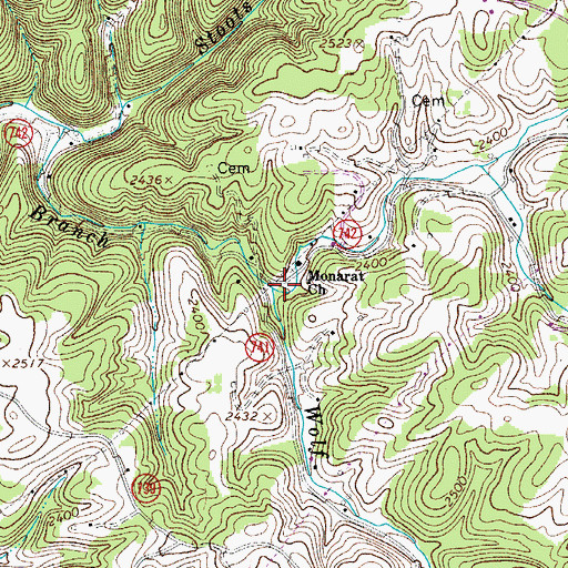 Topographic Map of Wolf Branch, VA