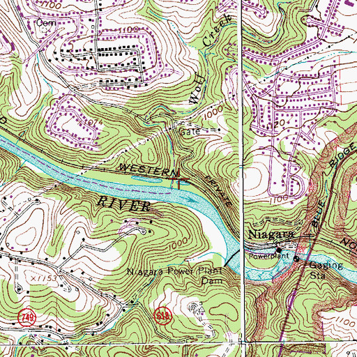 Topographic Map of Wolf Creek, VA