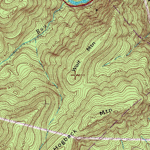 Topographic Map of Wolf Mountain, VA