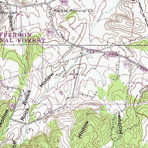 Topographic Map of Wolf Rock Hollow, VA