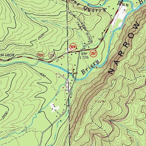 Topographic Map of Wolf Run, VA