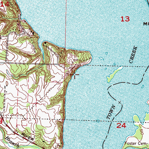 Topographic Map of Town Creek Marina, AL