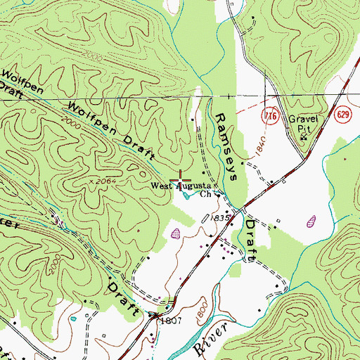Topographic Map of Wolfpen Draft, VA