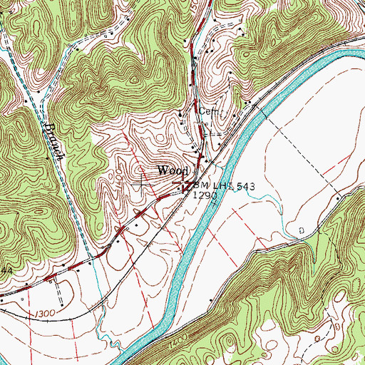 Topographic Map of Wood, VA