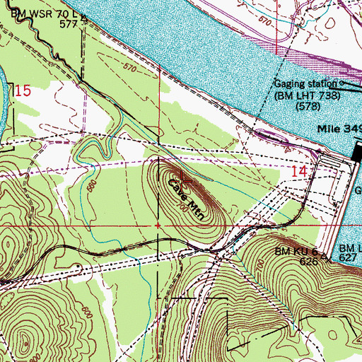 Topographic Map of Cave Mountain Small Wild Area, AL