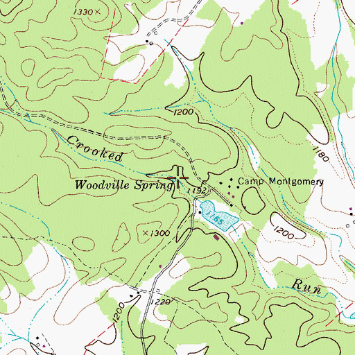 Topographic Map of Woodville Spring, VA
