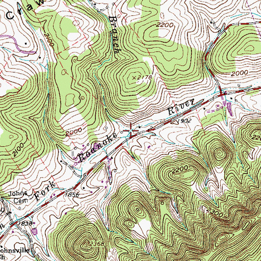 Topographic Map of Wright Branch, VA
