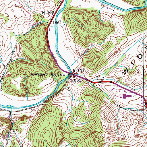 Topographic Map of Wright Bridge, VA