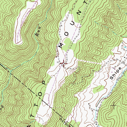 Topographic Map of Flattop Mountain, VA