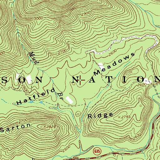 Topographic Map of Hatfield Meadows, VA