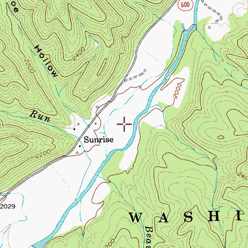 Topographic Map of Bath County Pumped Storage Lake, VA