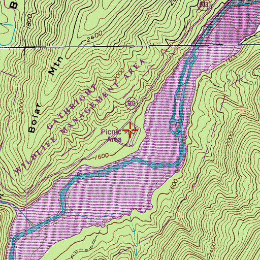Topographic Map of Bolar Flat Picnic Area and Launch Ramp, VA