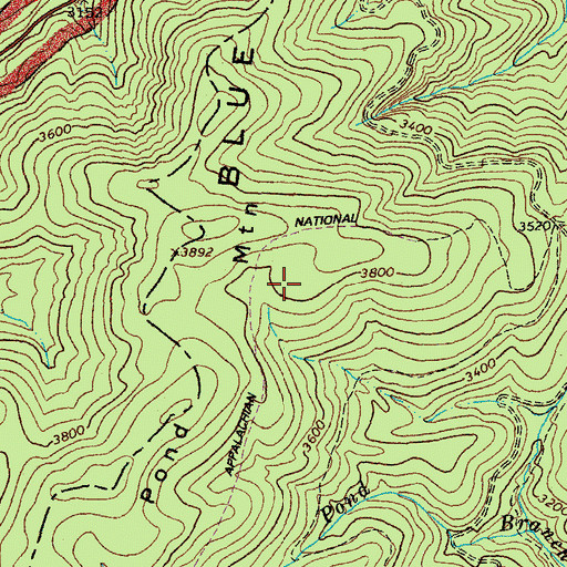 Topographic Map of Twin Springs, VA