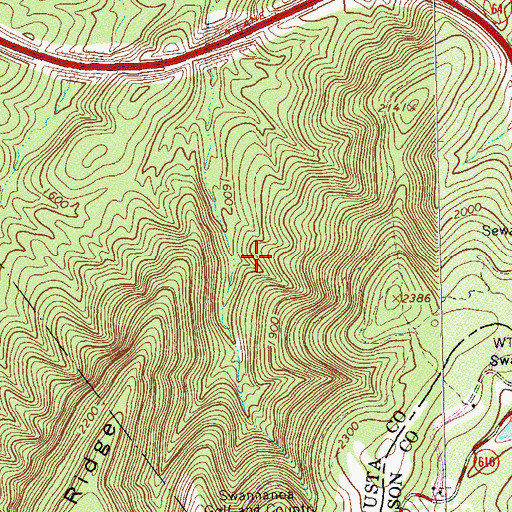 Topographic Map of Copelands Tetons, VA
