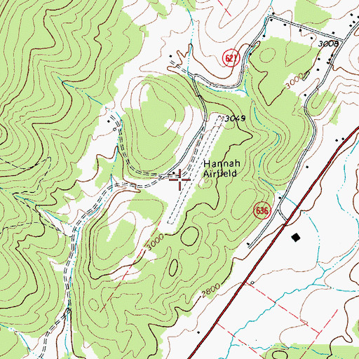 Topographic Map of Hannah Field, VA