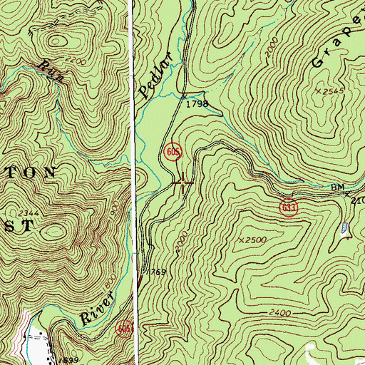 Topographic Map of Statons Creek Falls, VA
