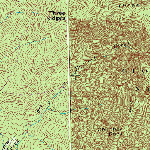 Topographic Map of Harpers Creek Shelter, VA