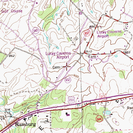 Topographic Map of New Market Gap Recreation Site, VA