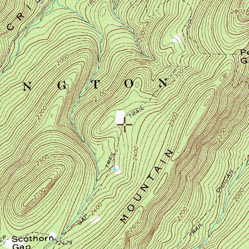 Topographic Map of Gap Trail, VA