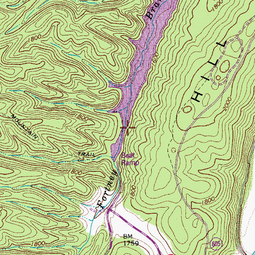 Topographic Map of Fortney Boat Launch Ramp, VA