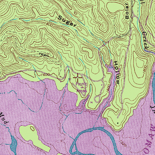 Topographic Map of Bolar Mountain Campground, VA