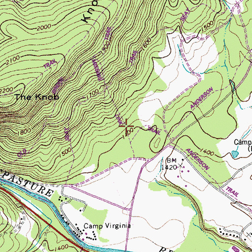 Topographic Map of Missing Link Trail, VA