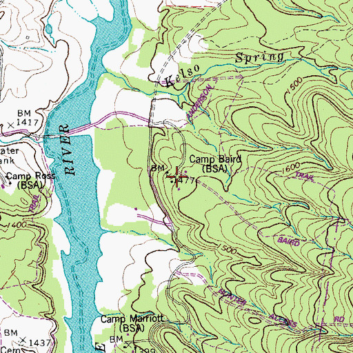 Topographic Map of Camp Baird, VA