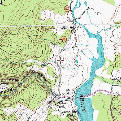 Topographic Map of Camp Ross, VA
