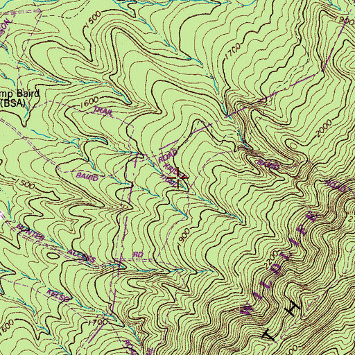 Topographic Map of Krider Trail, VA