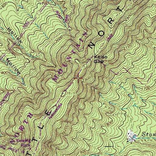 Topographic Map of Tuscarora Trail, VA