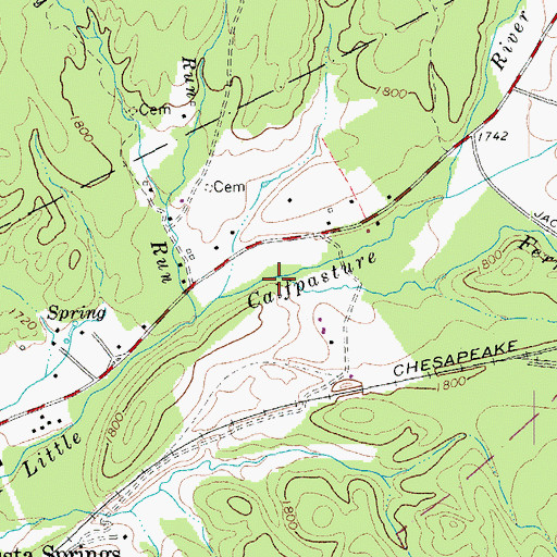 Topographic Map of Ferrol Creek, VA