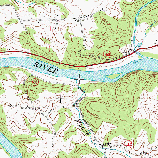 Topographic Map of Moore Creek, VA