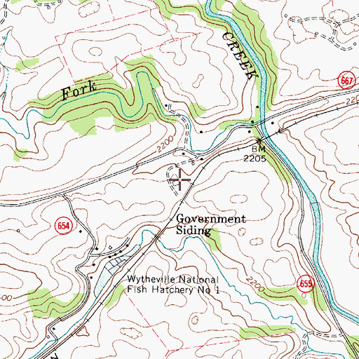 Topographic Map of Government Siding, VA