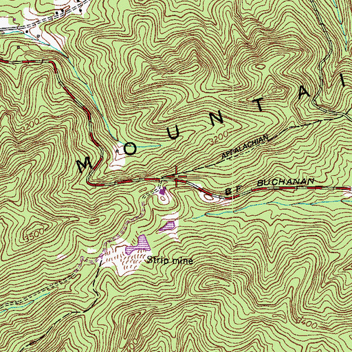 Topographic Map of Mount Rogers National Recreation Area Office, VA