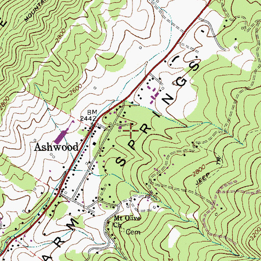 Topographic Map of Warm Springs Work Center, VA