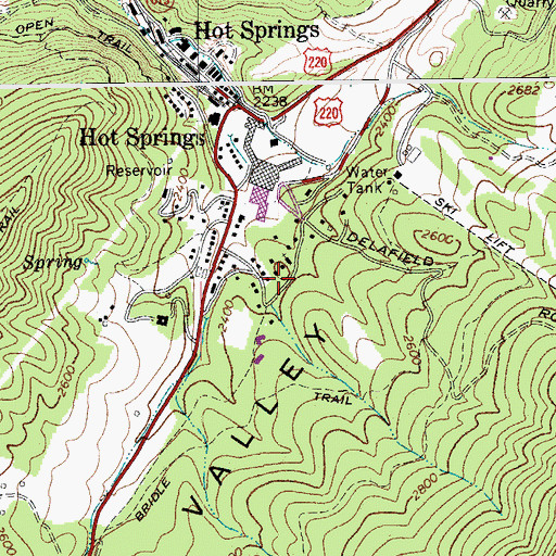 Topographic Map of Homested Hotel, VA