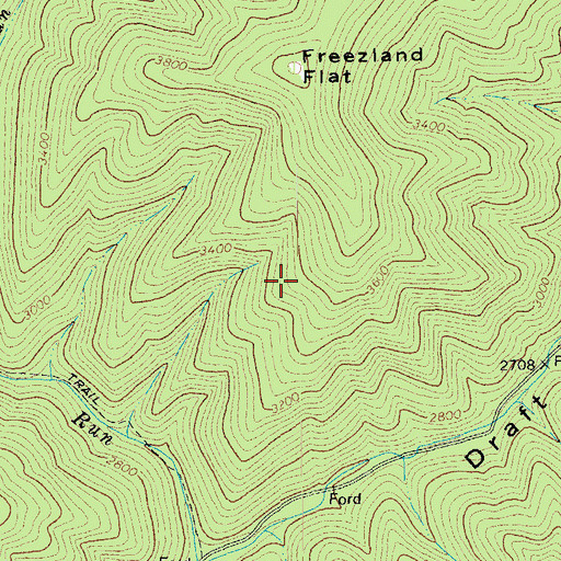 Topographic Map of Ramseys Draft Wilderness, VA
