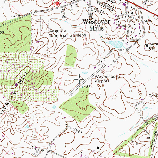 Topographic Map of Eagle's Nest Airport, VA