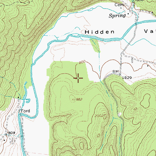 Topographic Map of Hidden Valley Campground, VA