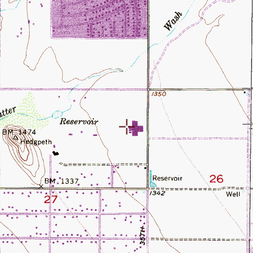 Topographic Map of Park Meadows Elementary School, AZ