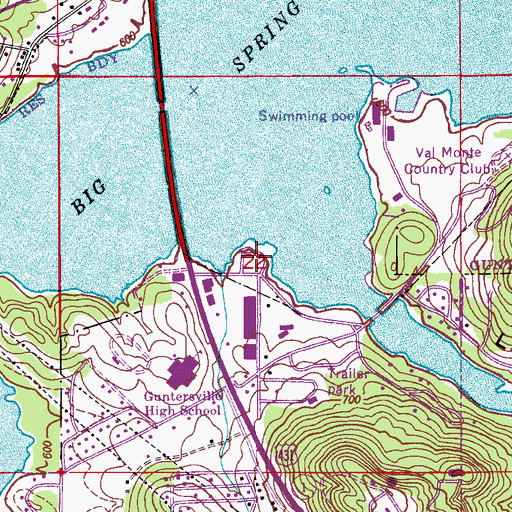 Topographic Map of Guntersville Municipal Park, AL