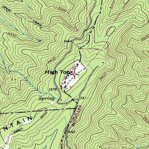 Topographic Map of High Top Lookout Tower, VA